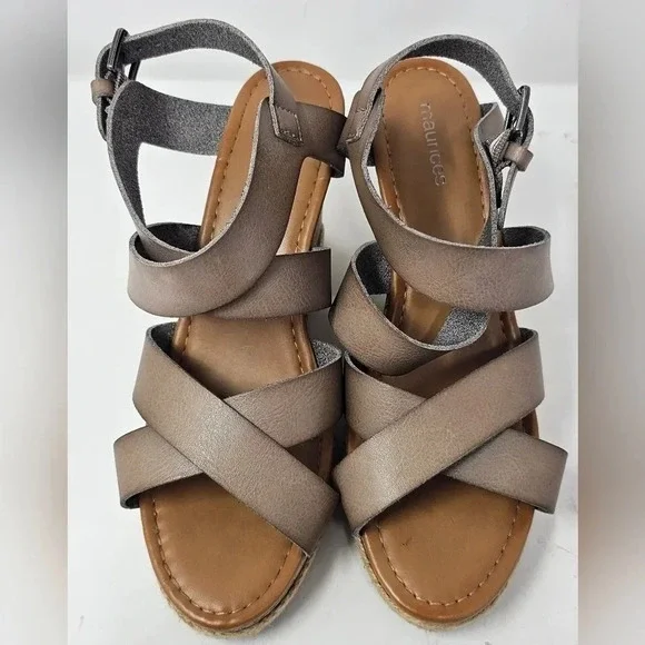 Maurices Women's Taupe Jaden Strappy Wedge Sandal Size 8 - Picture 9 of 12